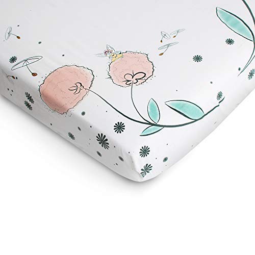 Jumpoff Jo - Fitted Crib Sheet, Super Soft 100% Cotton Sheet For Standard Crib Mattresses And Toddler Beds, 28 In. X 52 In, Storytelling Designs - Fairy Blossom #TOP6