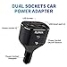 YANTU Cigarette Lighter Adapter, 12V/24V 3-Socket Power Cigarette Lighter Splitter with Dual USB Ports Multifunction Car Charger Adapter Independent On/Off Switches and LED Voltage Display