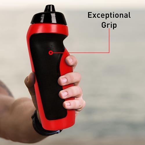 Image of Nivia Radar Sippers Bottle for Sports Cycling, Gym & Running Bottle for Training, Exercise, & Fitness, with Portable, Light Weight, & Leakproof With Quick-Grip, 625ml (Red, Polyethylene, Pack of 1)