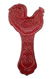 American Atelier Ceramic Rooster Red Spoon Rest
