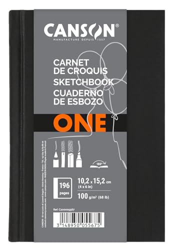 CANSON One - Carnet de croquis cousu 196 pages - 10,2 x 15,2 cm - 100g/m²