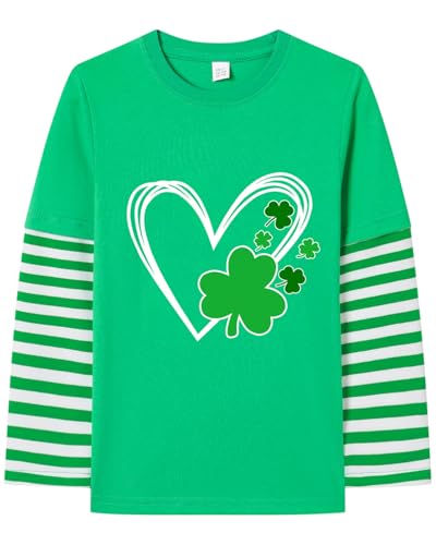 Kids Funny St Patrick Day Shirt Boys Girls Shamrock Irish T-Shirt Toddler Clover Lucky Tee Tops Clothes