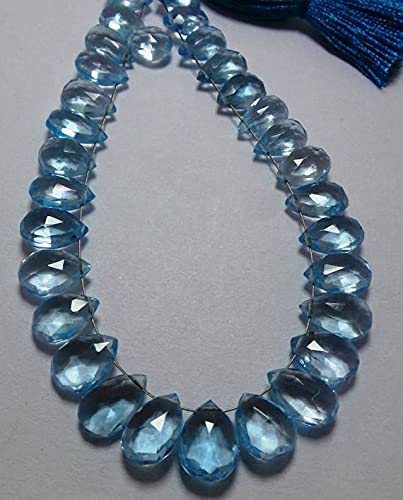 Gouttes azurite bleu ciel facettées pour vos ateliers de joaillerie faits main