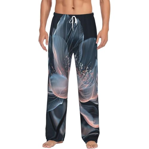 Pantalon pyjama polaire homme fleuri idéal pour les soirées d'hiver cocooning avec poches