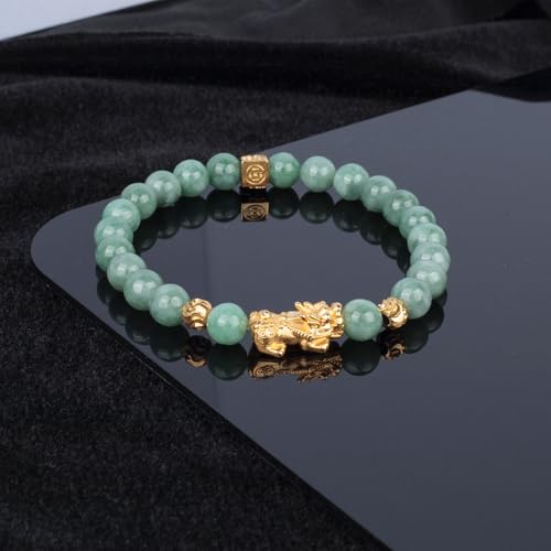 Image of Fengshui Bracelet Natural Green Real Jade Bracelets for Women Attract Lucky Wealthy Bracelet Unisex Protection Jewelry for Women Men Gift