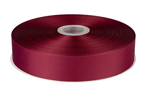 Fondersy 38mmX 91M Solid Grosgrain Ribbon for Gift Wrapping Parties Wedding Decoration, Crafts Sewing(Burgundy)