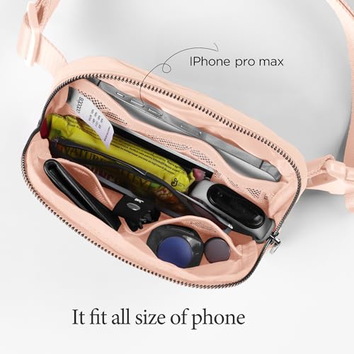 Image of ODODOS Unisex Mini Belt Bag with Adjustable Strap Small Fanny Pack for Workout Running Traveling Hiking, Pale Coral