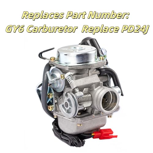 Image of GY6 150CC Performance Carburetor Fits for TaoTao 125CC PD24J 24mm Scooter Kymco Roketa Moped Motorcycle ATV Go Kart Parts 152QMJ 152QMI 157QMJ 157QMI 4 Stroke Engine with Starter Solenoid Carb Kit