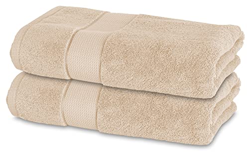 Bananalu 2 toallas de baño 100% algodón, calidad 600 g/m2, toalla de rizo Cappuchino - Towel Modern N1, color: White Swan 12-0000, tamaño: 70 x 140 cm, juego de 2 unidades, 600 g/m2 Cover