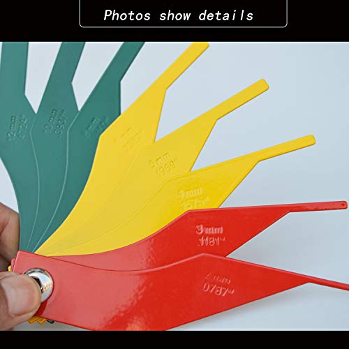 Image of Hedume 4 Pack Brake Lining Thickness Gauge, 8-in-1 Car Automotive Brake Pad Measure Ruler Tool Feeler Lining Thickness Gauge
