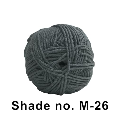 Image of VCR 4ply Dark Grey Blue Yarn, 100 Grams Hank, 190 Meters Length, Acrylic Ball for Crochet and Knitting, Soft Crosia Threads, Pack of 1 Yarn, Suitable for DIY Crafts