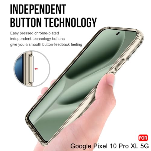 Image of TheGiftKart Ultra-Hybrid Crystal Clear Back Case Cover for Google Pixel 10 Pro XL | Shockproof Design | Hard Back Cover for Google Pixel 10 Pro XL (PC & TPU, Magsafe Compatible, Clear)
