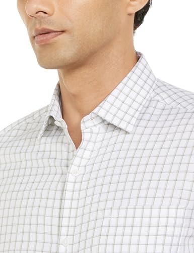 Image of Arrow Men Slim fit Cotton Checked Long Sleeves Semi-Cutaway Collar Shirt