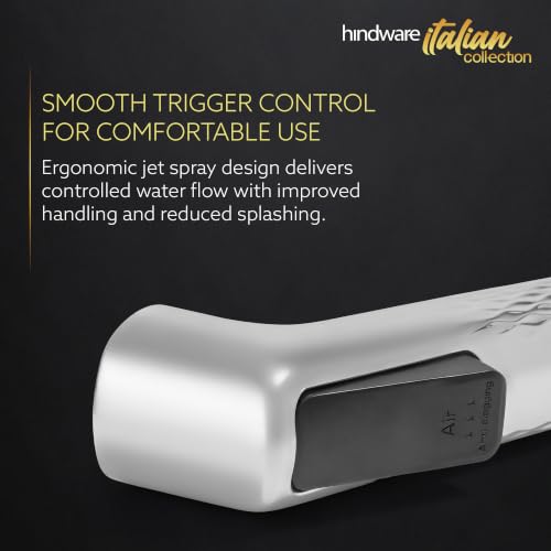 Image of Hindware ABS Health Faucet with 1.2m SS Flexible Hose | Durable ABS Body | Ergonomic Jet Spray with Smooth Trigger | Corrosion-Resistant Hose | for Personal Hygiene & Toilet Cleaning