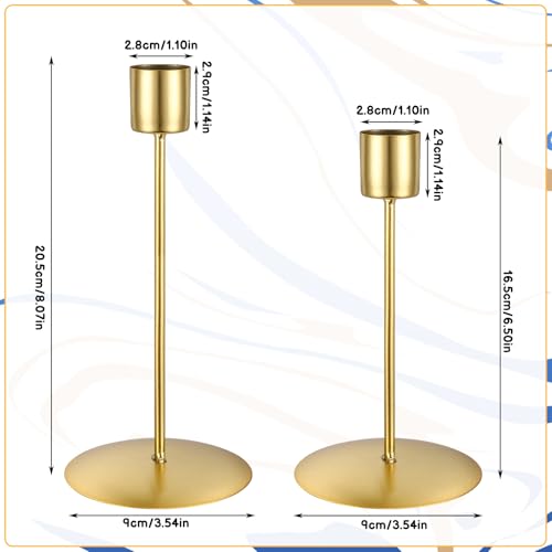 4 Pcs Candle Holders Candlestick, Metal Candle Stand Holder Black Retro Pillar Candle Holder for Home Party Living Room, Wedding Thanksgiving Christmas Advent Dinning Table Mantel Decoration(Gold) - Image 6