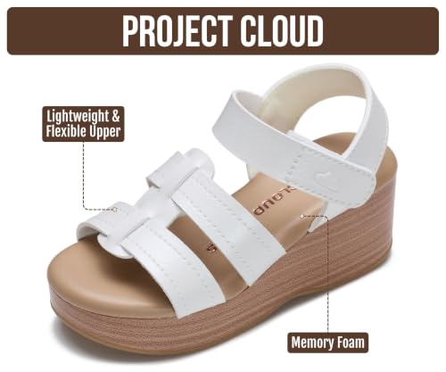 Image of Project Cloud Girls Sandals with Adjustable Buckle Wedge Sandals 2026
