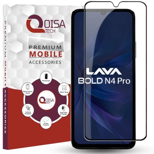 Image of Premium Tempered Glass Screen Protector Guard For Lava Bold N4 Pro 5G (6.75 Inch, Pack of 1) | Edge to Edge Coverage With Easy to installation kit