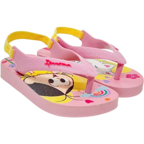 Chinelo Ipanema Baby Turma da Monica II Cor:Rosa Rosa Amarelo;Tamanho:20/21