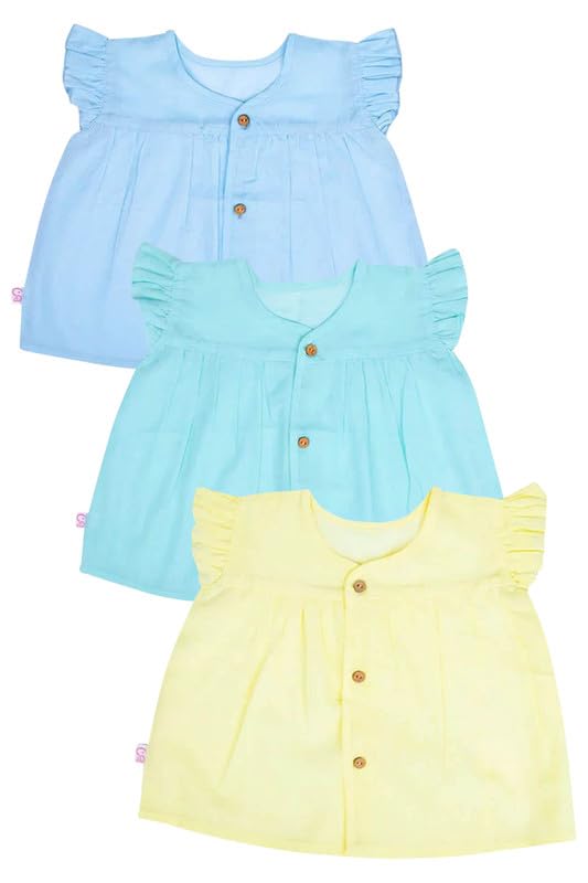 oh! baby Newborn Baby Girl Cotton Frock Soft Cotton Short Sleeve Infant Frock 0-6 Months Comfortable Baby Clothing-picture-18
