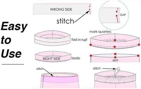 Miniatura 4 de Banda elástica para coser cintura de 1.5 pulgadas de ancho, 1.575 in x 6 yardas, elásticos para Costura, carrete elástico de punto blanco DENSCO de