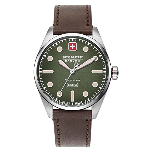Swiss Military Hanowa Homme Analogique Quartz Montre avec Bracelet en Cuir 06-4345.7.04.006
