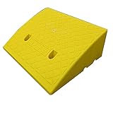 GAXQFEI Türrampen, Kunststoffstufen Matte Mobilitätsschwelle Bordsteinrampen Fabrikrampen Straßenränder Tragbare Fahrzeuge/Familienwagen Bordsteinrampen,Gelb,50 * 40 * 17Cm