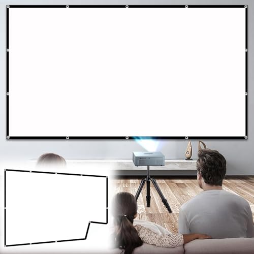 Pantalla portátil HD para proyector 4:3/16:9 sin arrugas, cortina de proyección para película, pantalla para jardín y camping, 72 pulgadas, formato 16:9