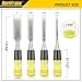 HURRICANE 4 Piece Wood Chisel Set for Woodworking. CR-V Steel Beveled Edge Blades with Safety Caps. Durable PVC High Impact Handle, for Precision Carving & DIY Projects (1/4