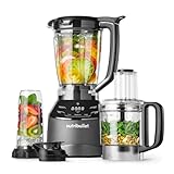 nutribullet Triple Prep System - Jug Blender, Personal Blender & Food Processor All in One - Blends Frozen Fruit, Nuts & Ice - For Smoothies & Juices, Black