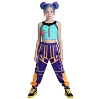 Ruimeier Demon Costume for Kids Girls Hunters Cosplay Pop Singers Stage Role Play Outfits Toddler Halloween Costumes Crop Top & Pants SD155M
