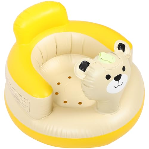 Hoement Asiento Inflable para Bebés con Soporte Lumbar Diseño Cómodo y Seguro Silla Portátil para Aprender Sentarse para Ducha y Uso Diario