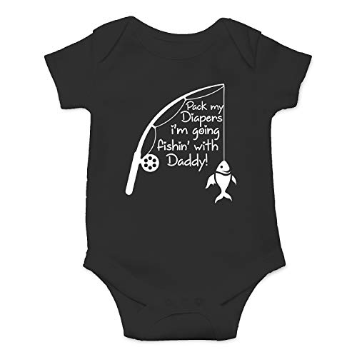 Image of Pack My Diapers I 'm Going Fishing with Daddy - Funny Baby Essentials Bodysuit - Baby Outfit