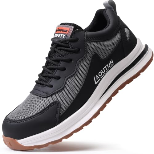 Image of LAoutun Steel Toe Shoes for Men Women Safety Work Shoes Indestructible Steel Toe Sneakers Lightweight Work Shoes Toe Shoes