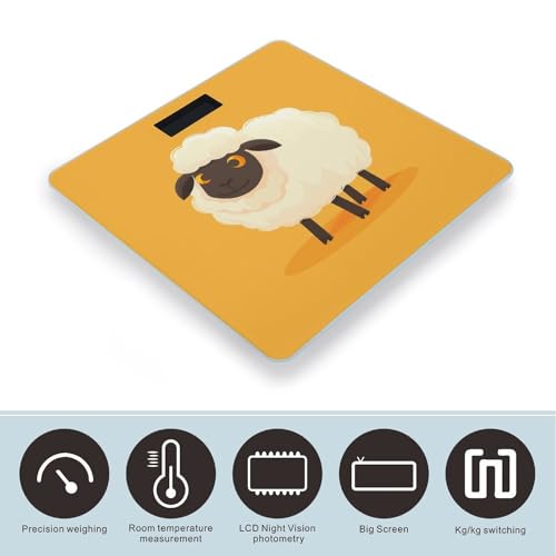 Báscula Digital Simple Cartoon Sheep de Vidrio Templado miniatura 3