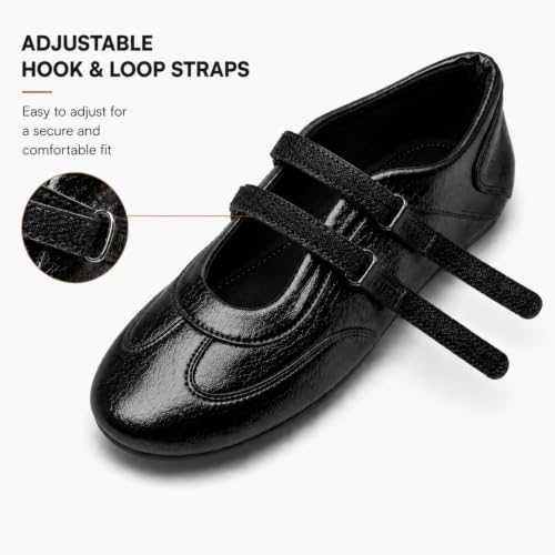 HIULYCENCE Mary Jane Sneakers Women Ballet Flats for Retro Black US8 - image 4