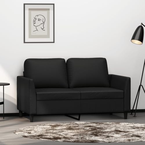 Woonisher Canapé à 2 Places Noir 120 cm Similicuir canapé-lit Double Convertible
