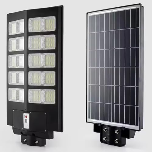 Image of Gigawatts 800 LED 300W Solar Street Light with Remote Control High Power 30Ah Battery Inbuilt 34W Solar Panel IP65 Water Resistant Outdoor Lamp for Wall Pathway Garden and Patio (1Pc, Cool White)