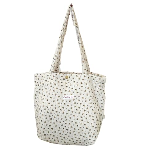 Retro Corduroy Large-Capacity Tote Bag Shoulder Bag Casual Large-Capacity Shopping Bag