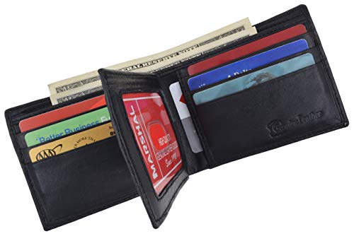 MARSHAL Classic Men's Bifold Genuine Durable Leather Multi Credit Card ID Holder Wallet2