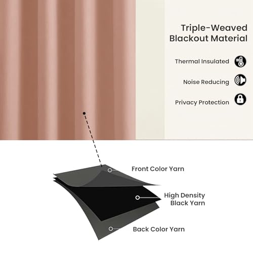 Image of Cloth Fusion 70% Blackout Door Curtains 8 Feet Long Set of 2, Room Darkening Parda with Stainless Steel Grommets for Home Decor (8x4 Feet, Peach)