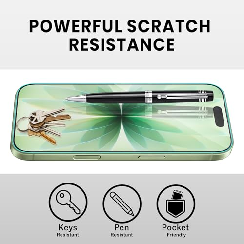 Image of ArmourPro Military-Grade Borderless Tempered Glass for iPhone 17 and iPhone 16 Pro (6.3 Inches) with Edge to Edge Protector Coverage, Cable Protector and Easy Installation Kit | Anti Dust Mesh Filter
