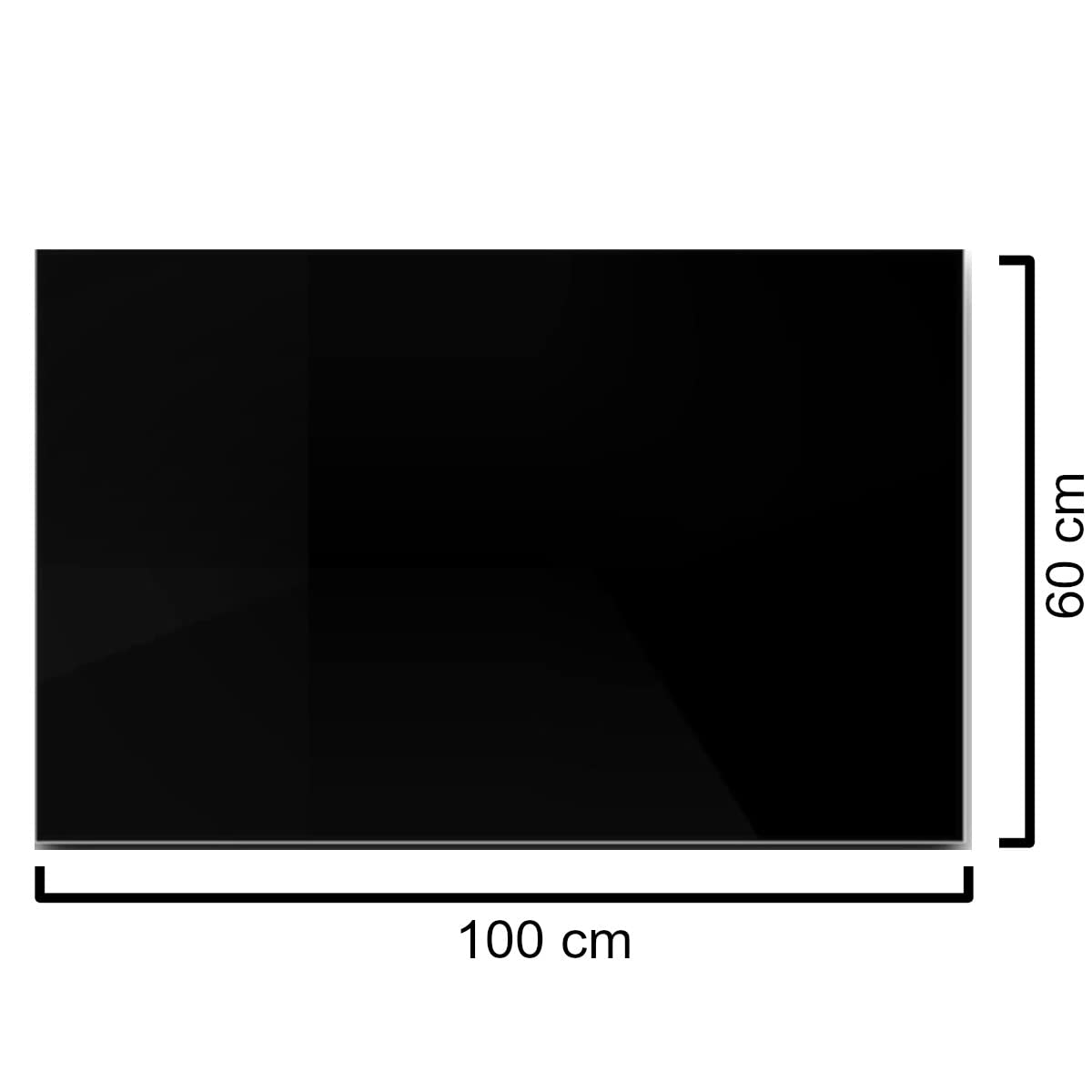 Euro Tische Piano in vetro 100x60cm per caminetto e tavolo a taglio sfaccettato, piastra di protezione con vetro di sicurezza ESG da 6 mm, base in vetro per caminetto (Nero)