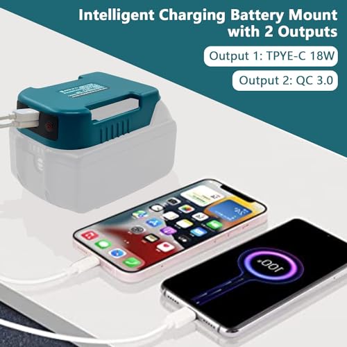 Tepulas NGDZ-MAK 2Pcs Usb Battery Adapter For Makita 18V Bl1830 Battery, For Makita Lxt Battery Holder With Usb-A&Usb-C 2.1A Fast Charger Ports thumb #2