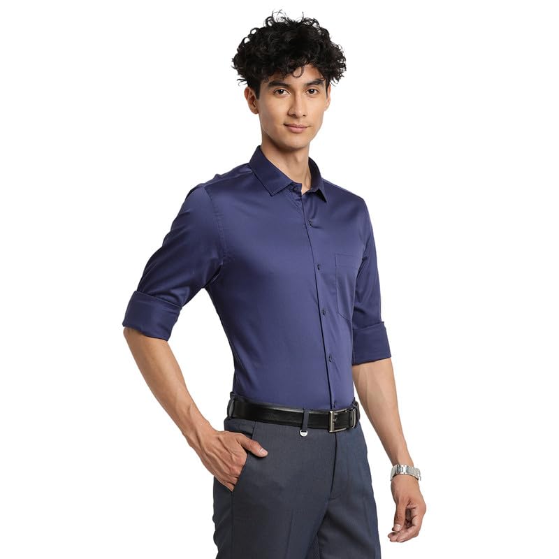 Image of Turtle Men Cotton Solid Slim Fit Ceremonial Shirts