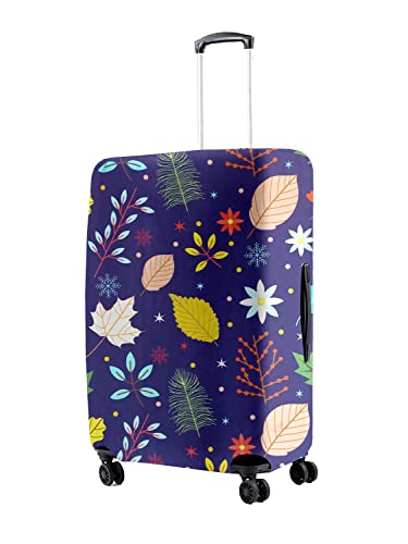Image of Cortina Floral Design Eco-Friendly Luggage Protective Cover | Large | Fits 26-30 Inch Luggage | Polyester-Spandex | 72cm (28 inches) | Travel Suitcase Protectors | Anti Scratch | Pack of 1 | Blue 1