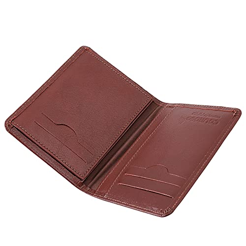 Front Pocket Minimalist Leather Slim Wallet RFID Blocking Small Size 620 (Pinion)4