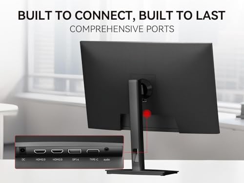 Image of CUNPU 24 inch 4K UHD Professional USB-C Monitor, 100% sRGB /DCI-P3, E2 Color Accuracy, 185 PPI Pixel-Perfect Clarity, for Mac Laptop Screen Extender, HDMI /DP, Built-in Speakers, Ergonomic Stand