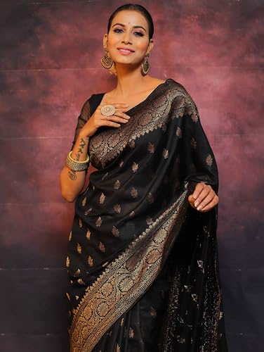 Image of Sugathari Women's Banarasi Saree Pure Kanjivaram Silk Saree Soft new ladies 2025 Design Wear Pattu Sarees Sadi Party Sari collections With Blouse Piece (San Pari-223)