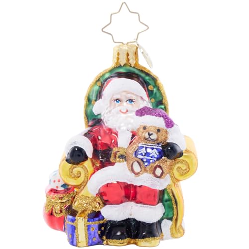 Christopher Radko Hand-Crafted European Glass Christmas Tree Decorative Ornament, Strike A Pose Santa Gem