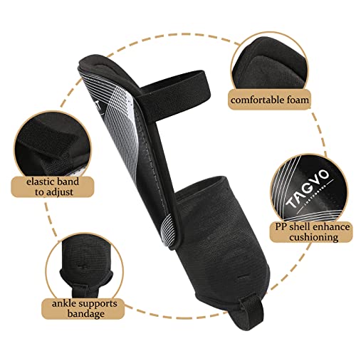 Image of TAGVO Soccer Shin Guards for Kids Youth - Protective Soccer Equipment for Boys Girls - Adults Men Women Soccer Shin Guards - Soccer Shin Pads for Kids 3-16 Years Old Girls Boys, High Impact Resistant